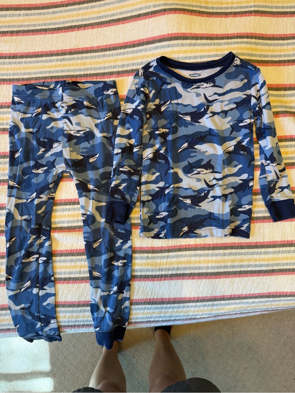 Old Navy Blue Shark Camo Pajama Set